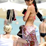 Fourth pic of Busty Nicole Minetti sexy in red bikini on the beach