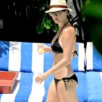 Second pic of Katy Perry wearing a black bikini at a hotel pool in Miami