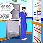 Second pic of Bedside manners of gay doctor 3D hentai comics: gay medical fetish anime cartoons about hunk man dude in nurse unform suck hairy 9 inch cock in hospital office: twink boyfriend penis cocksucker story