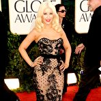 First pic of Christina Aguilera sexy posing at Golden Globe Awards 2011
