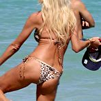 Third pic of Victoria Silvstedt in leopard bikini on a beach