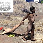 Third pic of Cretaceous cock 3D gay comic story and sci-fi anime gay sex comedy about the hairy bear primeval caveman
