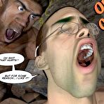 Fourth pic of Cretaceous cock 3D gay comic story and sci-fi anime gay sex comedy about the hairy bear primeval caveman