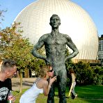 First pic of Berlin Public Bangers - German Slut Flashing Near Naked Statue