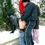 Second pic of Berlin Public Bangers - Winter Outdoor Groupsex Action