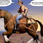 First pic of Gay cowboys adventures  horsey style: rare 3D gay comics and anime fantasy about gay hunks hardcore experiments outdoors in the Wild West