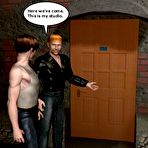 First pic of Rock'n'roll 3D gay comics: gay hunks threesome orgy in a musical studio: hot male anime story