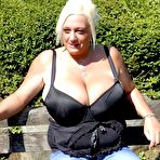 First pic of Breast Safari - Giant Boobs Fat Blonde Posing Outdoor