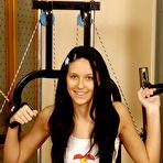 First pic of Clubseventeen Petite brunette babe doing a workout