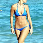 Fourth pic of Maria Menounos hard nipples in blue bikini