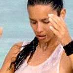 Fourth pic of Adriana Lima nude tits under see thru wet top