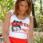 Second pic of Ann Angel - Ann Angel takes her tight orange shorts off and fingers her hungry wet meat hole