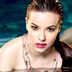 Second pic of Cybergirl Elizabeth Marxs takes a late-night dip in the pool