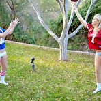 First pic of Alison Angel - Alison Angel talks her blonde girlfriend into playing ball and their wet pussies.