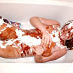 Third pic of Messy Lady Tub Play - messy food and messy fetish with wam fetish