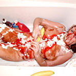 Fourth pic of Messy Lady Tub Play - messy food and messy fetish with wam fetish