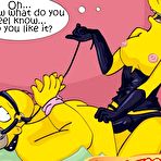 Third pic of Marge Simpson stuffs meat cock in her unshaved slit \\ Comics Toons \\