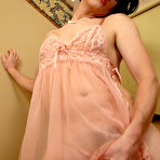Fourth pic of Crossdresser Delia in a Sheer Pink Babydoll Nighty & Sheer Panties