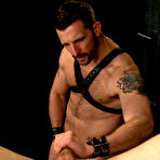 Fourth pic of Bound Gods - Morgan Black torments bdsm slave in violent gay sex in a torture filthy room spanking him