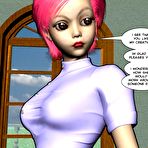 First pic of Shemale mistress of french maid 3D cartoon comics anime about huge cock of redhead babe in pantyhose stocking, facial cumshot & oral blowjob of teen in uniform & orgasm between legs: toon hentai