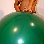 Fourth pic of Black big boob Tattoo BBW Star Popping Huge Balloons