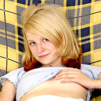 Second pic of Blonde Slim Teen Teasing Off Her Little Skirt And White Panties