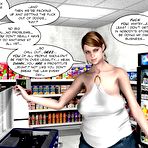 Second pic of Cum shooting in sex shop: 3d xxx cartoons and anime sex comics about fabulous oral cumshot action of chubby mature porn star and huge cock of young Raymond