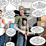 Third pic of Cum shooting in sex shop: 3d xxx cartoons and anime sex comics about fabulous oral cumshot action of chubby mature porn star and huge cock of young Raymond