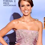 First pic of Jessica Alba posing at Golden Globe Awards