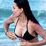 Fourth pic of Courteney Cox nipple slip on the beach paparazzi shots