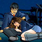 Second pic of Sybill Trelawney grab horny Harry Potter and filled \\ Comics Toons \\