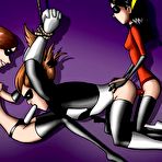Fourth pic of Elastigirl with red dildo blowjobs as gets penetrated \\ Cartoon Porn \\
