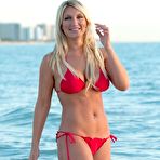 Fourth pic of Brooke Hogan sexy in red bikini shows cleavage on the Miami beach