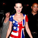 First pic of Katy Perry looking sexy in tight multiflag dress