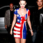 Fourth pic of Katy Perry looking sexy in tight multiflag dress