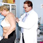 First pic of Fat mature Radka gyno speculum pussy exam at kinky clinic