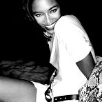 Fourth pic of Naomi Campbell posing sexy and topless black-&-white scans