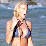 Third pic of Victoria Silvstedt hard nipples, cameltoe and cleavage in bikini on the beach