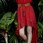 First pic of Jade Couture strips out of red dress in the jungle