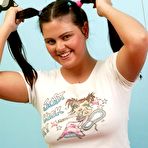 First pic of Chubby Loving - Fat Teen In Pigtails Stripping