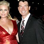 Second pic of Rebecca Romijn shows cleavage in red night dress