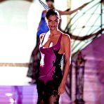 Second pic of Helena Christensen looking sexy in see through clothing runway pics