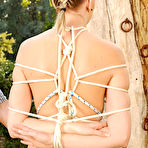 Second pic of Sex Previews - Danielle Maye blonde all nude girl is rope hogtied outdoors