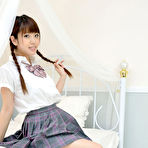 Third pic of Mizuho Shiraishi Asian with sexy pigtails shows ass under skirt