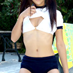 Second pic of Ayaka Enomoto Asian in sports outfit plays with ball outdoor