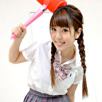 Second pic of Mizuho Shiraishi Asian with uniform and pigtails plays like child