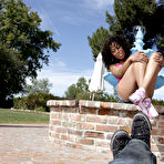 First pic of Misty Stone - Misty Stone takes her sexy denim shorts off and jumps on throbbing meat pole.