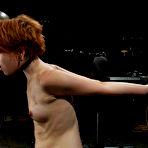 Third pic of SexPreviews - Juliette amateur redhead is metal bound in strappado on the Sybian