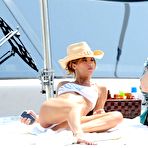 Second pic of Elisabetta Canalis sexy in white bikini on the yacht in Cannes