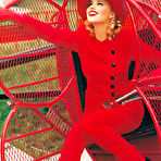 Second pic of Eva Herzigova posing in red and blue scans from mags